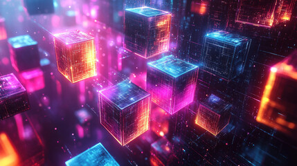 Abstract digital cubes