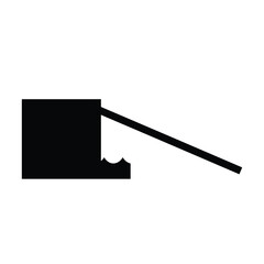 Black boat ramp icon with water vector