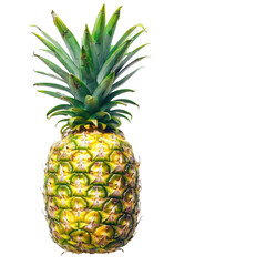 Fototapeta premium Ripe pineapple isolated on black background, studio shot, food photography, tropical fruit