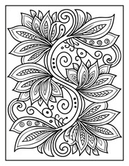 Flower Pattern Coloring Page – Flower Mandala Pattern Coloring Page – Mandala Coloring Page with Beautiful Intricate Floral Designs, Detailed Line Art for Relaxation, Stress Relief, and Mindfulness