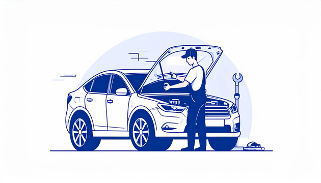 A mechanic inspecting a car's engine, showcasing automotive maintenance