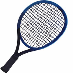 Watercolor tennis racket
