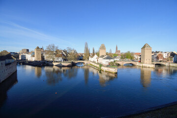 Panoramic view of the old town of Strasbourg