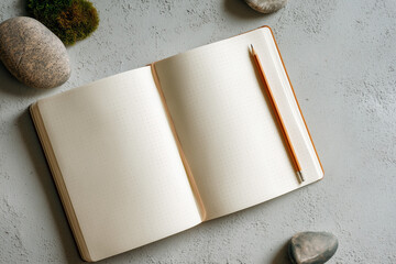  Flat Lay of an Open Bullet Journal