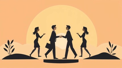 Fototapeta premium Business concept. Teamwork, partnership