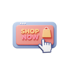 3D Shop Now Button: Engaging E-commerce Graphics for Websites