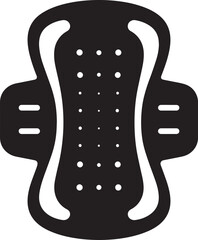 Sanitary Pad Silhouette in Black | Feminine Hygiene Product Vector