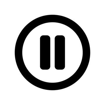 Pause Button in a Circle &ndash; Minimalist Media Control Icon
