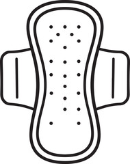 Sanitary Pad Silhouette in Black | Feminine Hygiene Product Vector