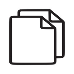 Two document icons with a folded corner design in a simple black outline on a light gray background