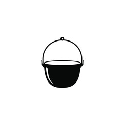 Fototapeta premium Black silhouette of a hanging cooking pot vector