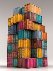 Fototapeta premium stacked shipping container