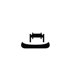 Black canoe dock silhouette vector