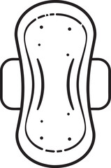 Sanitary Pad Silhouette in Black | Feminine Hygiene Product Vector