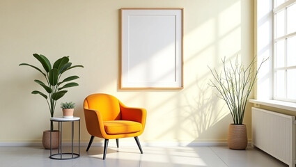 Simple White Molded Picture Frame Mockup On Neutral Surface