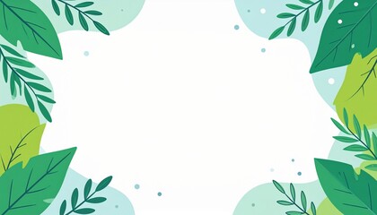 Naklejka premium Floral design, background and blank space perfect for your text or design. Decorative plants and leaves creating a frame.