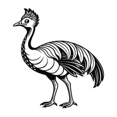 Obraz premium Ornamental Crane Silhouette with Feather Details