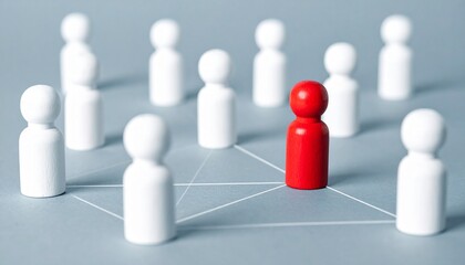 Conceptual depiction of a unique individual distinguished within a network. Emphasizing singularity and connectivity.