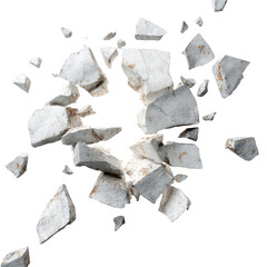 Shattered white stone