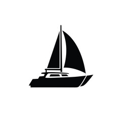 Black catamaran sailboat icon watercraft vessel