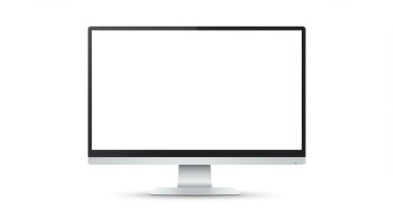 Fototapeta premium esktop pc vector mockup. monitor display with blank screen isolated on background. for you design