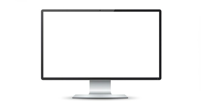 esktop pc vector mockup. monitor display with blank screen isolated on background. for you design