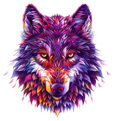 A wolf painting in colour full way in white pepper 