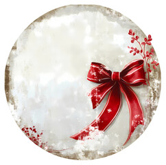 christmas decoration with red ribbon and bow