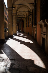 Light and shadow play in Bologna, Italy