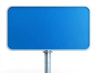 Blank Blue Road Sign on a Pole