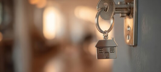 The key with a house charm symbolizing new beginnings in homeownership