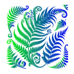 Elegant Fern Fronds with Gradient Colors.