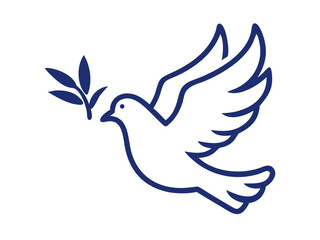 Obraz premium Dove of peace line and solid icon, world peace concept, bird sign on white background, flying dove icon in outline style for mobile concept and web design. Vector graphics