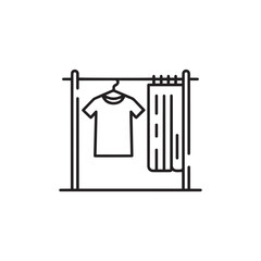 Fitting room icon in outline style