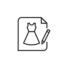 Dress design sketch icon in outline style