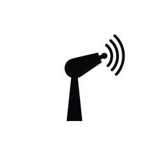 Black antenna signal waves icon transmission communication
