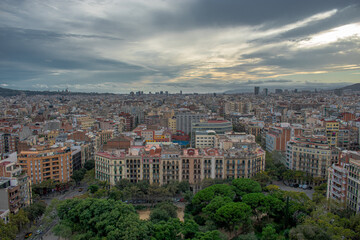 Fototapeta premium Panoramic view of rooftops, Barcelona, Spain