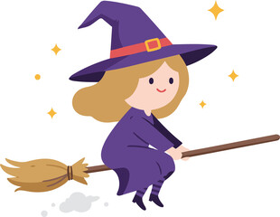  A friendly witch on a broomstick