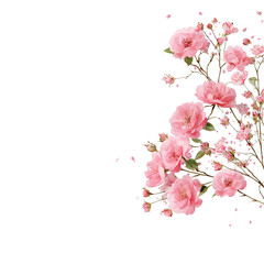 Obraz premium Delicate pink flowers in a corner arrangement