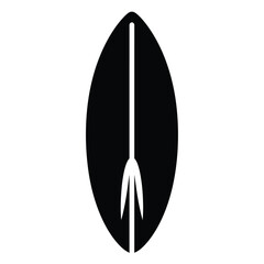 Black kayak paddle blade icon white