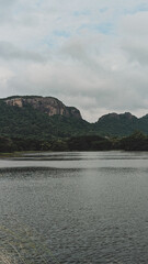 Mountain view with lake wallpaper. Sri Lanka. 