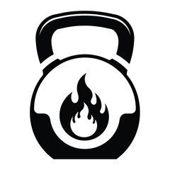Kettlebell flame symbol fire workout