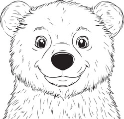 Coloring for kids, bear, vector.