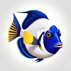 A colorful, cartoonish illustration of a fish. 