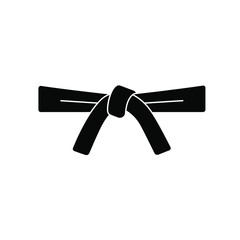 Black belt martial arts icon vector