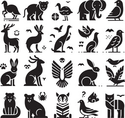 Animals Silhouettes Icons
