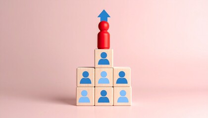 Fototapeta premium An abstract depiction of career growth and advancement, symbolizing leadership and upward mobility