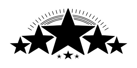 black and white stars