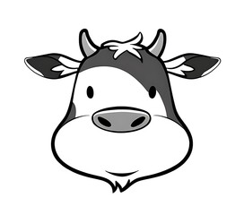 funny cow head  vector illustration