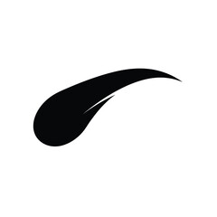 Black abstract curve on white shape graphic